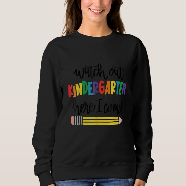 Watch Out Kindergarten Here I Come Pencil Back To  T Shirt (Framsida)