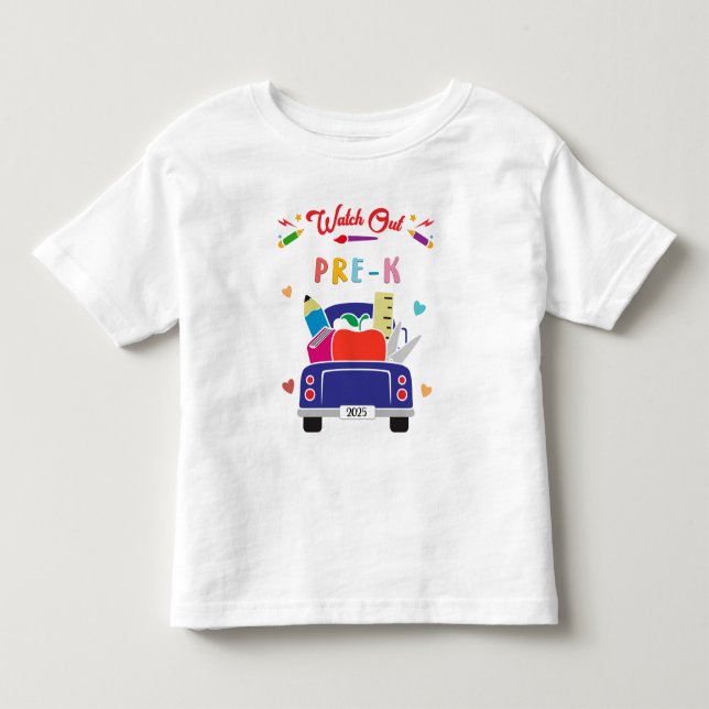 Watch Out Pre-K Barntröja T Shirt (Framsida)
