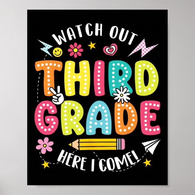 Watch Out Third Grade Here I Come Hello 3rd Grade  Poster (Framsidan)