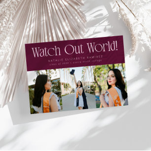 Watch Out World Multi Foto Cranberry Examen Meddelande