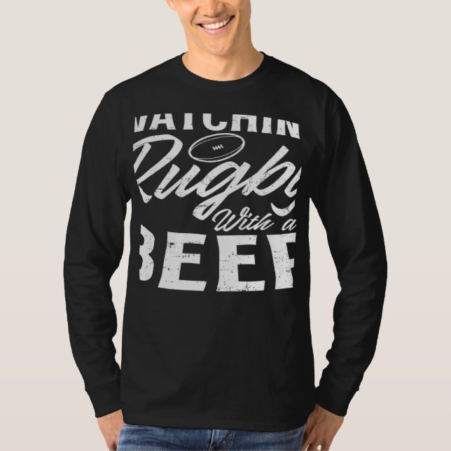 Watch Rugby With A Beer Rugby T Shirt (Framsida)