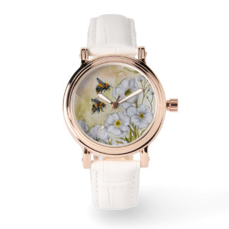 Watch with Original Watercolor Bee Art Armbandsur