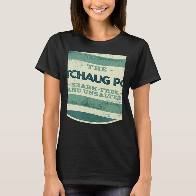 Watchaug Pond Shark Free and Unsalted Camping Rhod T Shirt (Framsida)