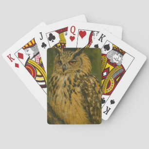 Watcher - Eurasien Eagle-Uggla i Woodland Light Casinokort