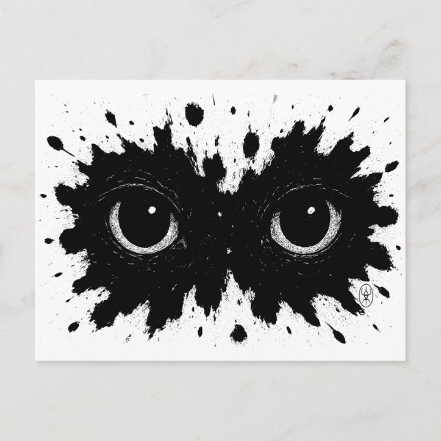 Watcher in the Ink: Eye‑Blot Sigil Vykort (Framsida)