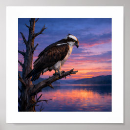 Watcher of the Water – Osprey at Dusk Poster
