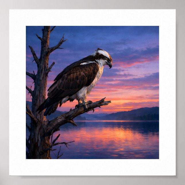 Watcher of the Water – Osprey at Dusk Poster (Framsidan)
