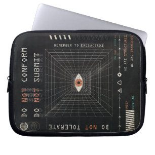 Watchern - Teknobrutalistisk Streetwear design Laptop Fodral