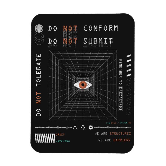 Watchern - Teknobrutalistisk Streetwear design Magnet (Vertikal)