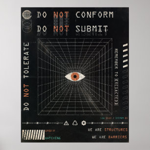 Watchern - Teknobrutalistisk Streetwear design Poster