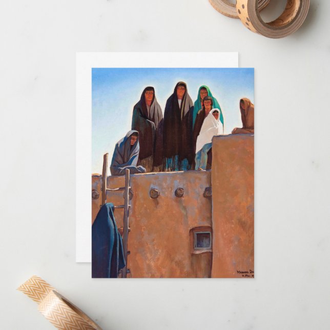 Watchers from Housetop by Maynard Dixon Anteckningskort (Fram/Back In Situ)