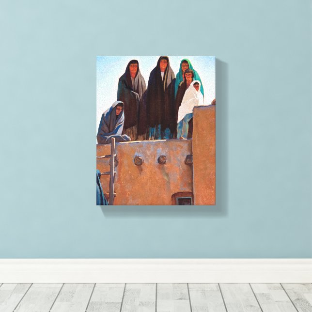 Watchers from Housetop by Maynard Dixon Canvastryck (Insitu (trägolv))