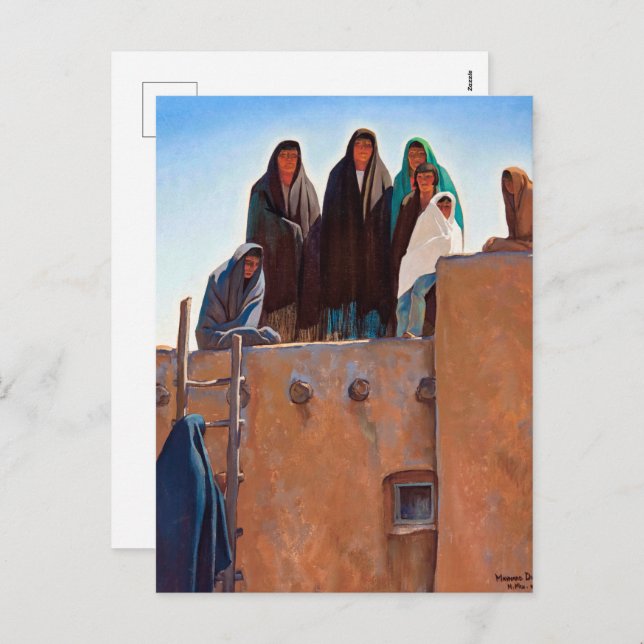 Watchers from Housetop by Maynard Dixon Helg Vykort (Fram/baksida)