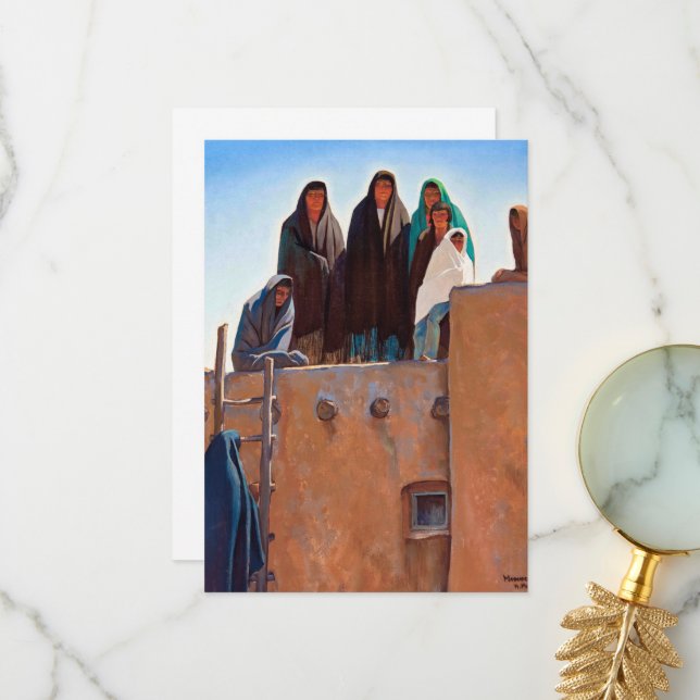 Watchers from Housetop by Maynard Dixon Tack Kort (Fram/Back In Situ)