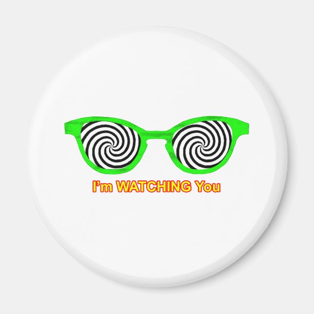 Watching Hypnotize Sunglasses Green Rim The MUSEUM Magnet (Framsidan)