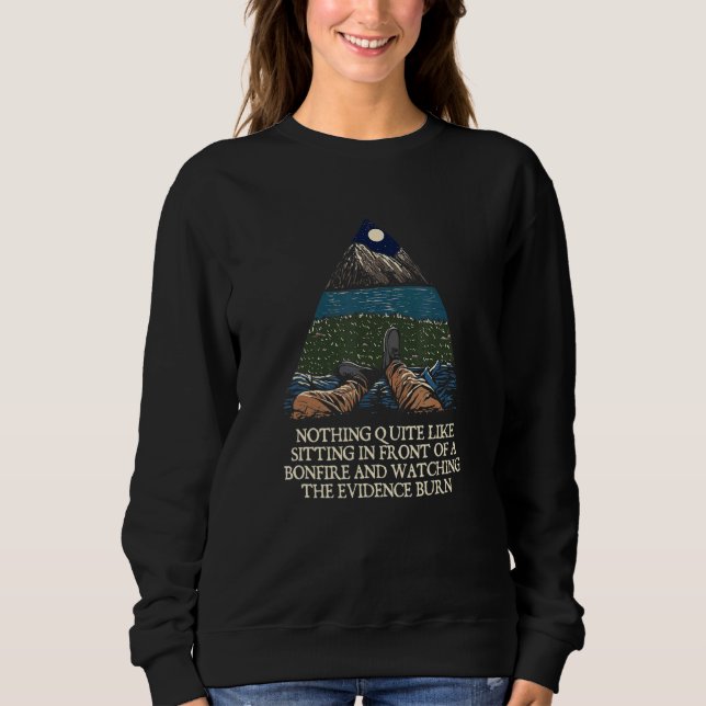 Watching the Evidence Burn Camping  Camper Humor 2 T Shirt (Framsida)