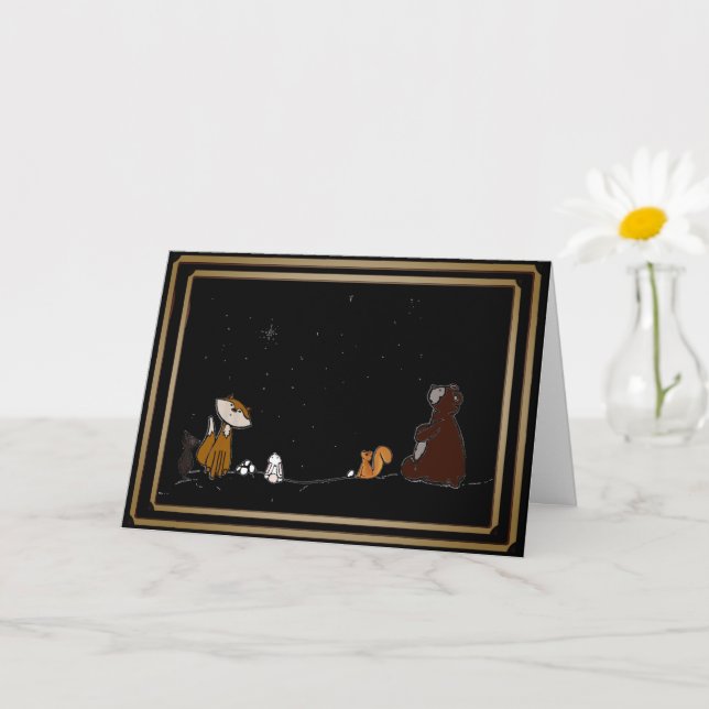 Watching under the same Stars Folded Greeting Card Kort (Liten växt)