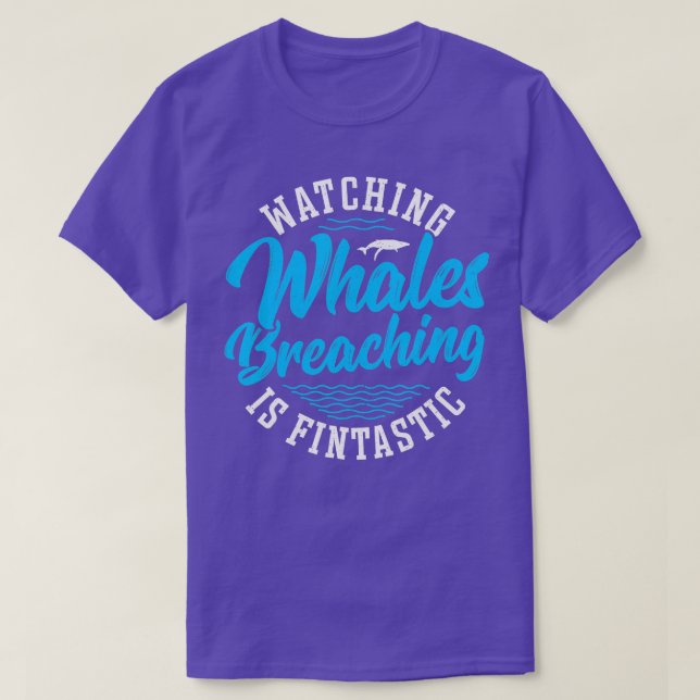 Watching Whales Breaching T Shirt (Design framsida)