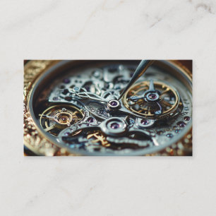 Watchmaker Repair Service Detailed Classic Watch Visitkort