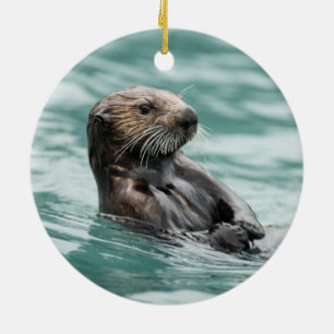 Watchning Sea Otter Julgransprydnad Keramik