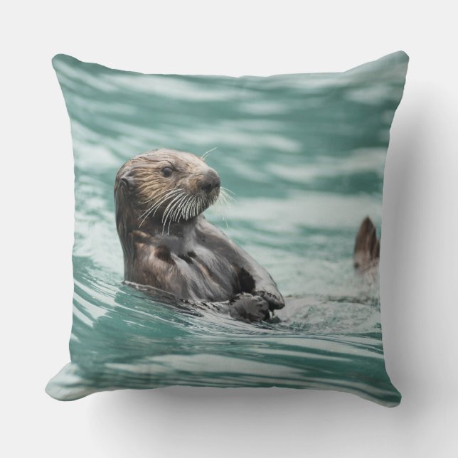 Watchning Sea Otter Kudde (Framsida)