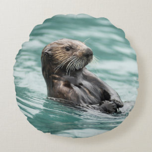 Watchning Sea Otter Rund Kudde