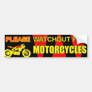 WATCHOUT FOR MOTORCYCLES - BUMPER STICKER BILDEKAL