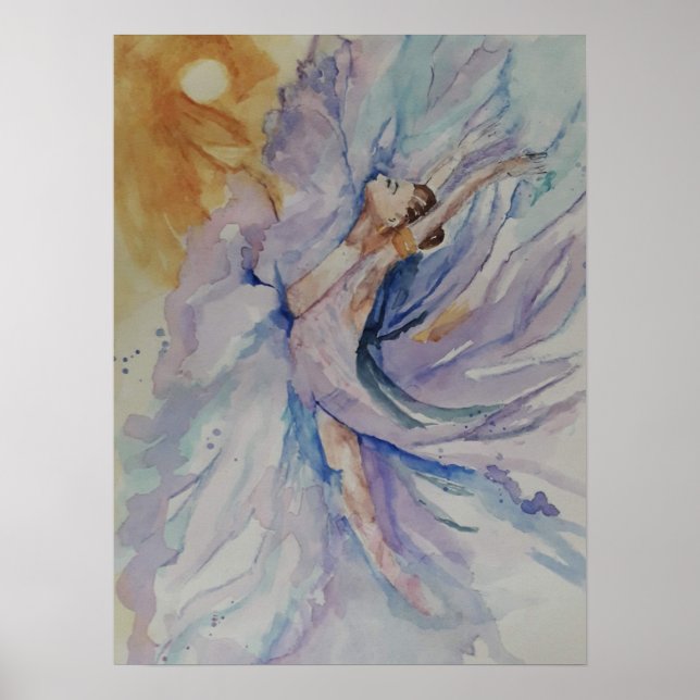 Wate ballerina dancer and sunrayPoster Poster (Framsidan)