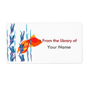 Watecolor Cute Red Fish Digital Quilt Fraktsedel