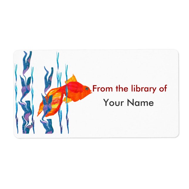 Watecolor Cute Red Fish Digital Quilt Fraktsedel (Framsidan)