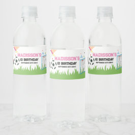 Water Bottle Label Futbol Soccer Birthday party Vattenflaskor Etikett