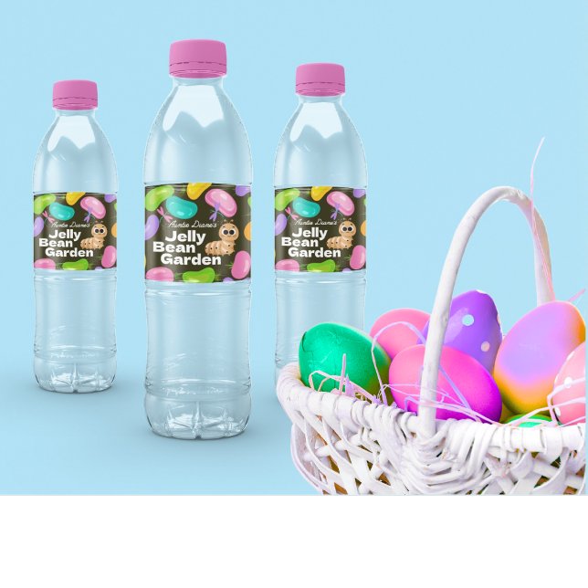 Water Bottle Labels Easter Jelly Bean Garden Party Vattenflaska Etikett (Skapare uppladdad)