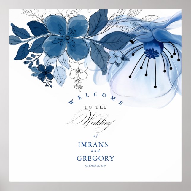 Water colore Wedding Welcome Poster (Framsidan)