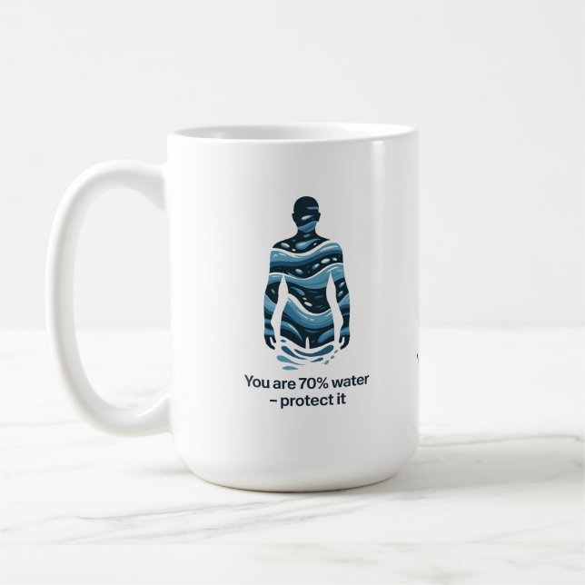 Water Conservation Eco Awareness Design Kaffemugg (Vänster)