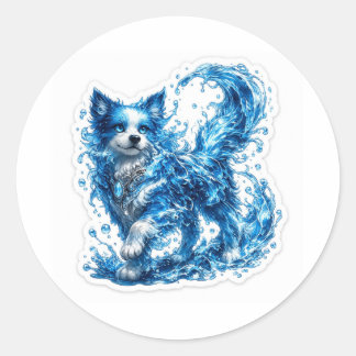 Water Dog Fantasy Sticker Runt Klistermärke