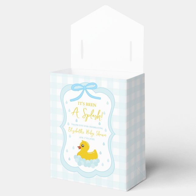 Water Droplets Gingham Boy Baby Shower Thank You Presentaskar (Öppnad)
