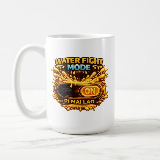 Water Fight Mode ON (Gaming Style) Mug Kaffemugg (Vänster)
