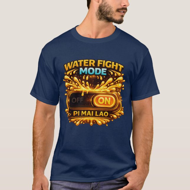Water Fight Mode ON – Pi Mai Lao Festival Gaming T Shirt (Framsida)