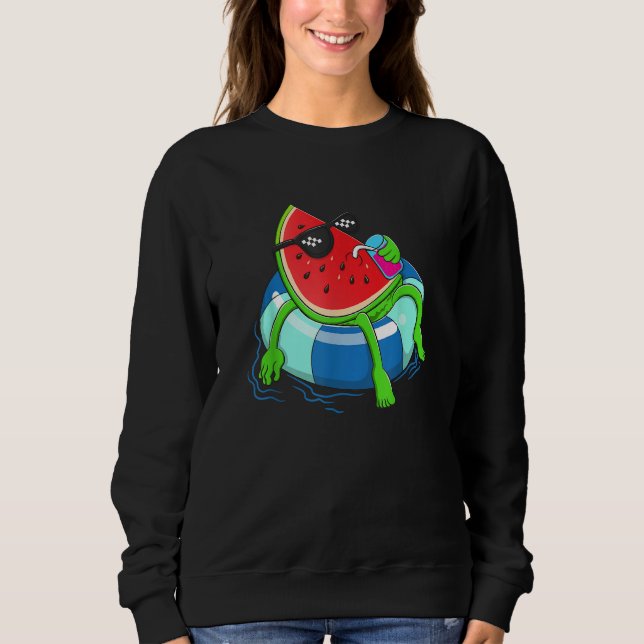 Water Floating Cute Watermelon   Women Water Fruit T Shirt (Framsida)
