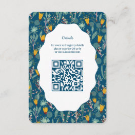 Water Garden Floral Bridal Shower Cute CUSTOM QR Tilläggskort