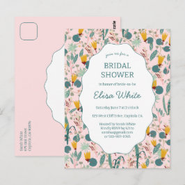 Water Garden Floral Bridal Shower Cute CUSTOM  Vykort