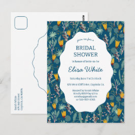 Water Garden Floral Bridal ShowerCUSTOM Invitation Vykort