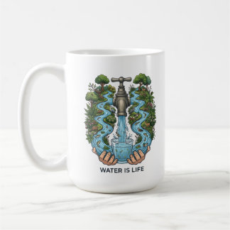 Water Is Life | Nature Ecosystem Conservation Art Kaffemugg