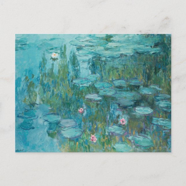 Water Lilies, Fine Art Oil Painting, Claude Monet Vykort (Framsida)