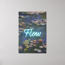 Water Lilies Remix – Neon “FLOW” Wall Art & Gifts