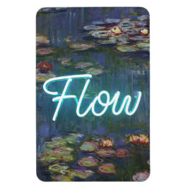 Water Lilies Remix – Neon “FLOW” Wall Art & Gifts Magnet