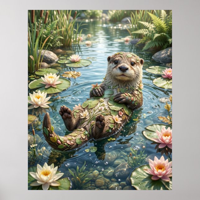 Water Lily Otter River Joy Poster (Framsidan)