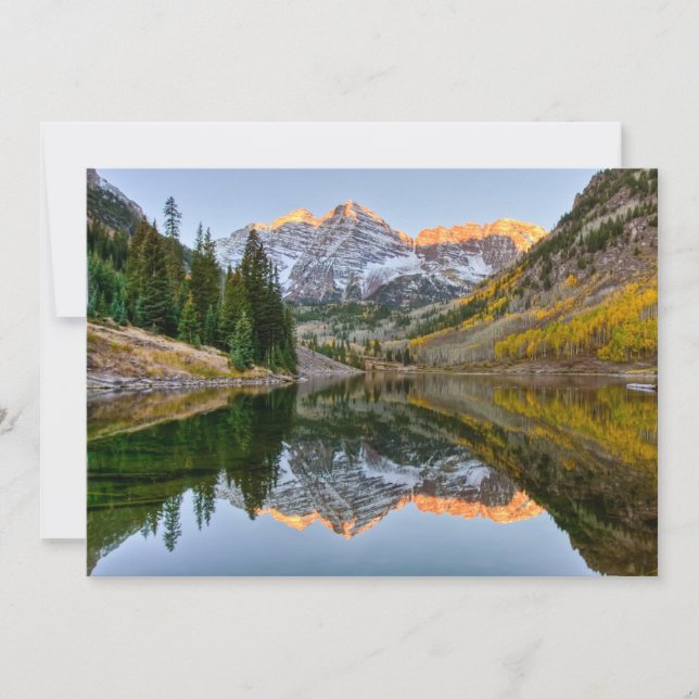 Water | Maroon Bells Lake Aspen Trees Tack Kort (Framsida)
