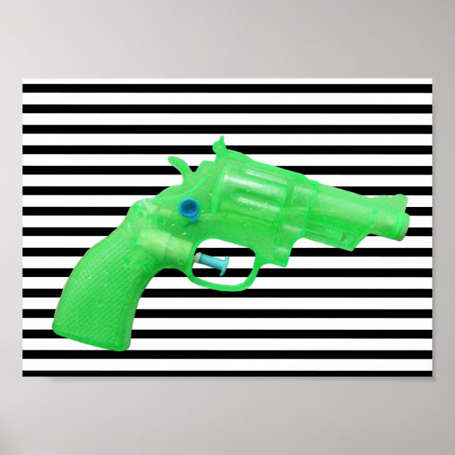 Water pistol toy Wasserpistole Spielzeug photo art Poster (Framsidan)