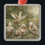 Water Play Whimsical Farmhouse Duck Family Pond Julgransprydnad Metall<br><div class="desc">🐾 Water Play - Whimsical Ducks and Rainy Day Metal Ornament Rainy days have always felt so lively and full of joy to me, and that is exactly the feeling I wanted to capture in this piece. This ornament features my original oil painting of a small group of ducks splashing...</div>
